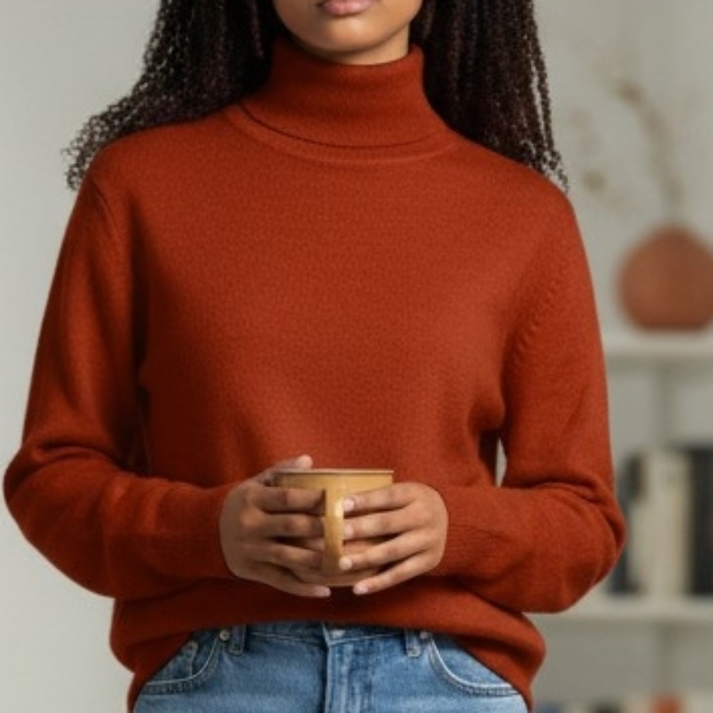 Vintage Womens Long Sleeve Red Turtleneck Sweater XL